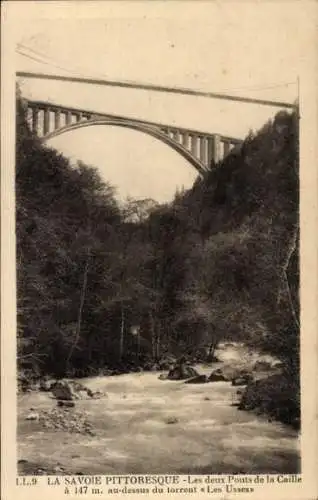 Ak Haute Savoie, Die beiden Ponts de la Caille