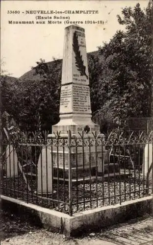 Ak Neuvelle les Champlitter Haute Saône, Kriegsdenkmal