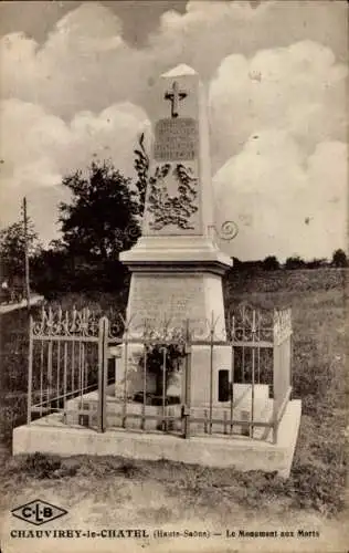 Ak Chauvirey le Chatel Haute Saône, Kriegerdenkmal