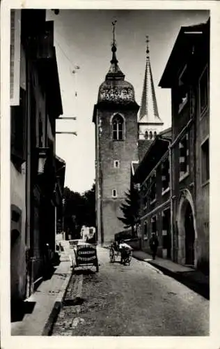 Ak Héricourt Haute Saône, Rue de Église