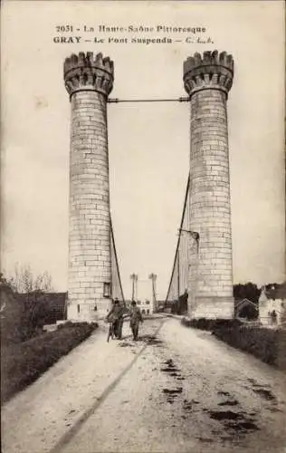 Ak Gris Haute Saône, Hängebrücke