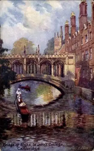 Künstler Ak Flower, CF, Cambridge East England, Bridge of Sighs, St Johns College