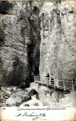 Ak Grindelwald Kanton Bern, Lütschinenschlucht