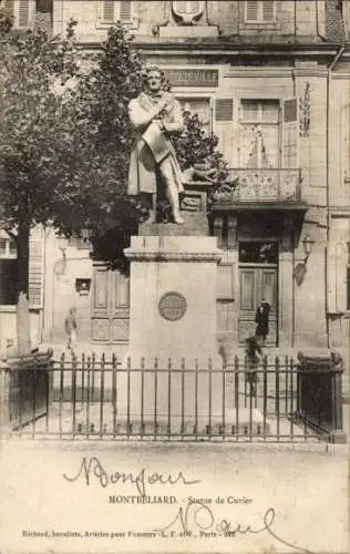 Ak Montbéliard Doubs, Statue von Cuvier