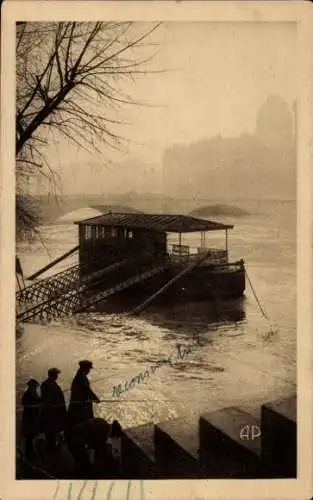 Ak Paris, Blick auf die Seine während der Flut