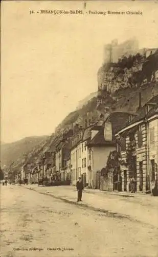 Ak Besançon les Bains Doubs, Faubourg Rivotte, Zitadelle