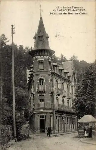 Ak Bagnoles-de-l’Orne Orne, Pavillon du Roc au Chien