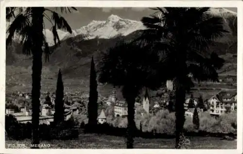 Ak Meran Merano Südtirol, Durchblick zum Ort