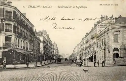 Ak Chalon sur Saône Saône et Loire, Boulevard de la Republique