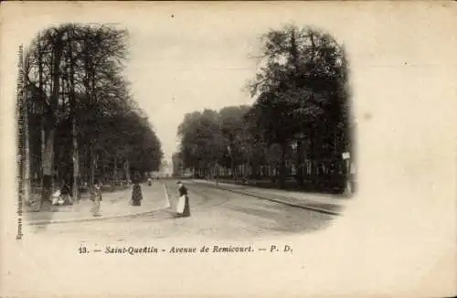 Ak Saint Quentin Aisne, Avenue de Remicourt