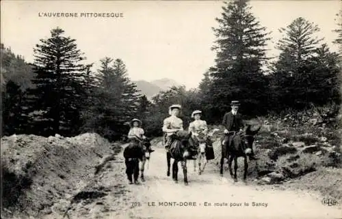 Ak Le Mont Dore Puy de Dôme, en route pour le Sancy, Esel, Reiter