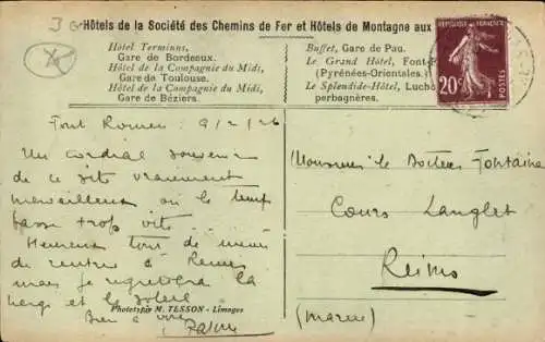 Ak Font Romeu Odeillo Via Pyrénées Orientales, Le Grand Hotel