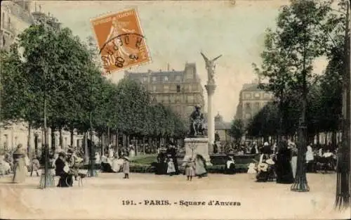 Ak Paris, Square d'Anvers