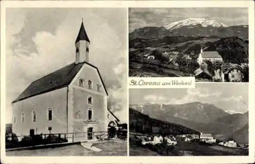 Ak St Corona am Wechsel in Niederösterreich, Kirche, Ort