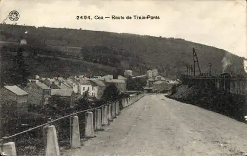 Ak Coo Stavelot Wallonien Lüttich, Route de Trois-Ponts