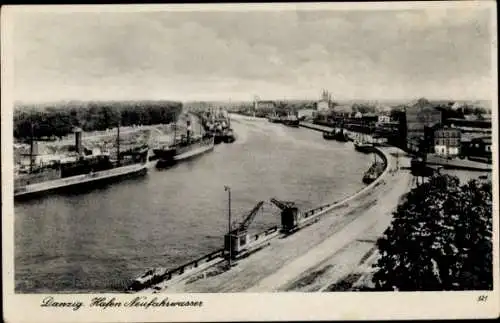 Ak Gdańsk Danzig, Hafen Neufahrwasser