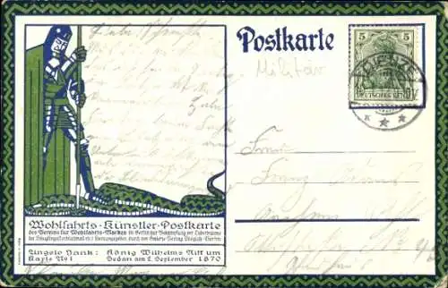 Künstler Ak Jank, Angelo, Kaiser Wilhelm I., Ritt um Sedan 1870