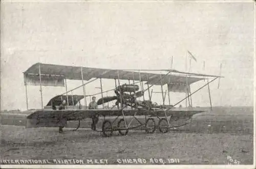 Ak Chicago International Aviation Meet 1911, Doppeldecker