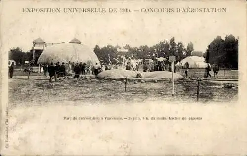 Ak-Weltausstellung von 1900, Aerostation Park in Vincennes