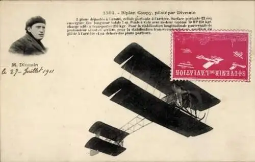 Ak Biplane Goupy, gesteuert von Mr. Bobba,