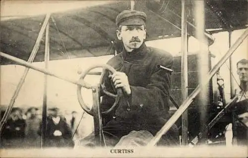 Ak Pionier der Luftfahrt Curtiss, Flugzeug