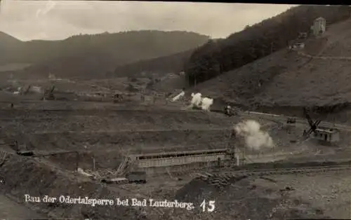 Foto Ak Bad Lauterberg im Harz, Bau der Odertalsperre