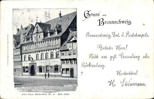 Ak Braunschweig in Niedersachsen, Altes Haus Bäckerklint No. 4