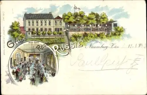 Litho Naumburg an der Saale, Restaurant Russie, Saal