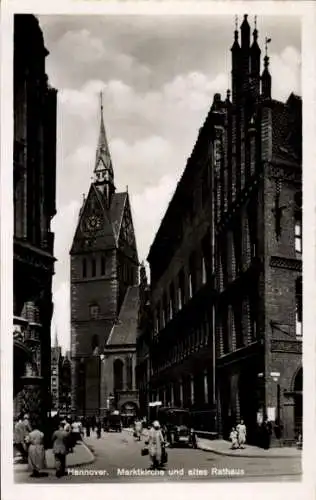 Ak Hannover in Niedersachsen, Marktkirche, altes Rathaus