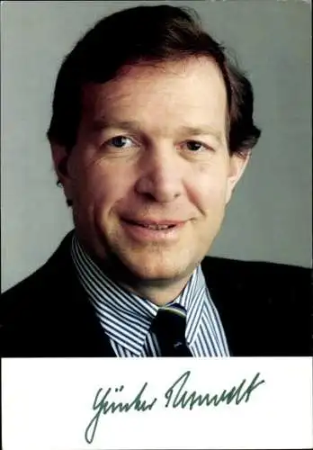 Foto Politiker Günter Rexrodt, Bundesminister für Wirtschaft, Portrait, Autogramm