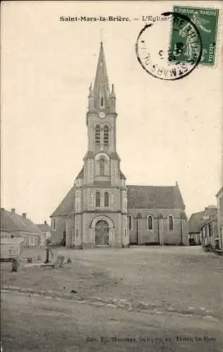 Ak Saint Mars la Brière Sarthe, Kirche