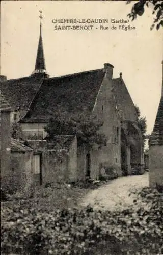 Ak Cheminée le Gaudin Sarthe, Saint Benoit, Rue de la Église