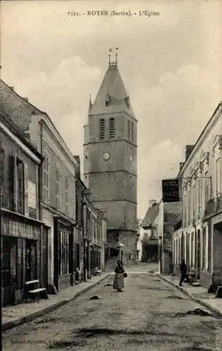 Ak Noyen-sur-Sarthe Sarthe, Kirche