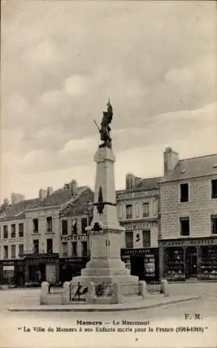 Ak Mamers Sarthe, Le Monument