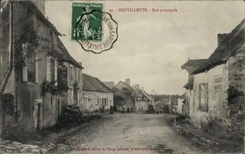 Ak Neuvillette, Sarthe, Rue principale