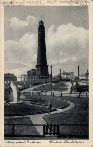 Ak Nordseebad Borkum in Ostfriesland, Großer Leuchtturm