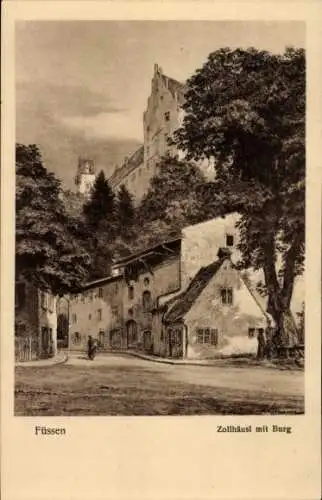 Ak Füssen im Allgäu, Zollhäusl, Burg