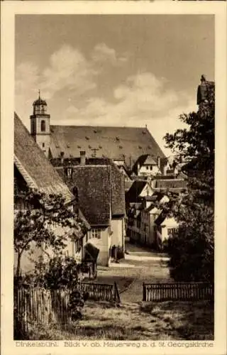 Ak Dinkelsbühl in Mittelfranken, St. Georgskirche, Blick vom oberen Mauerweg