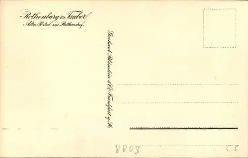 Künstler Ak Rothenburg ob der Tauber Mittelfranken, Rathaushof, Altes Portal