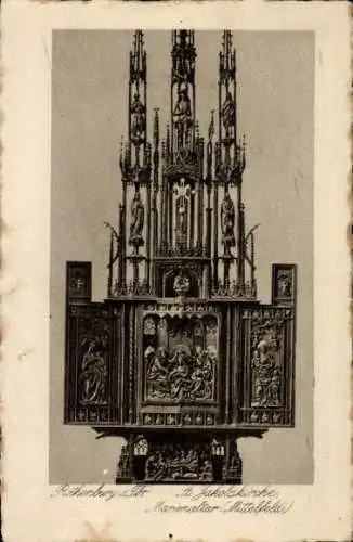 Ak Rothenburg ob der Tauber Mittelfranken, St. Jakobskirche, Marienaltar, Mittelfeld