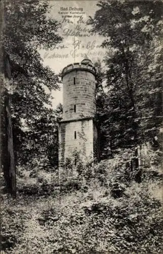 Ak Bad Driburg in Westfalen, Ruine Iburg, Kaiser Karlsturm