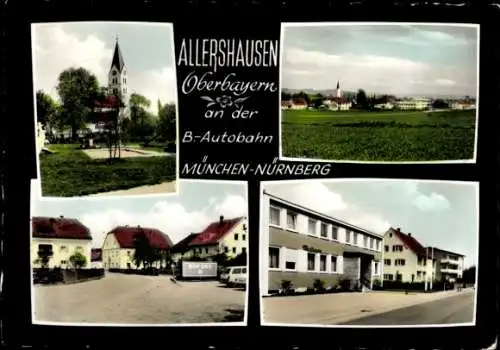 Ak Allershausen in Oberbayern, Teilansichten, Kirche