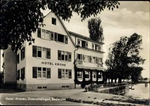 Ak Unteruhldingen Uhldingen Mühlhofen am Bodensee, Hotel Krone