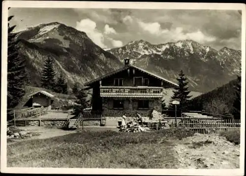 Ak Bad Hindelang im Oberallgäu, Bergwirtshaus zum Horn, Ortschaft mit Landschaftsblick