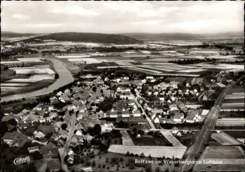 Ak Boffzen an der Weser, Luftbild