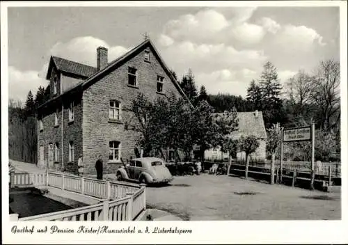 Ak Hunswinkel Meinerzhagen im Märkischen Kreis, Gasthof Pension Köster
