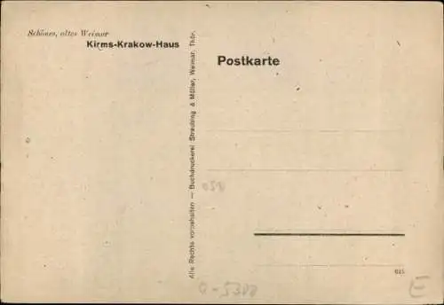 Ak Weimar in Thüringen, Kirms-Krakow-Haus