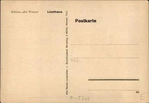 Künstler Ak Ew. Friedrich W., Weimar in Thüringen, Liszthaus