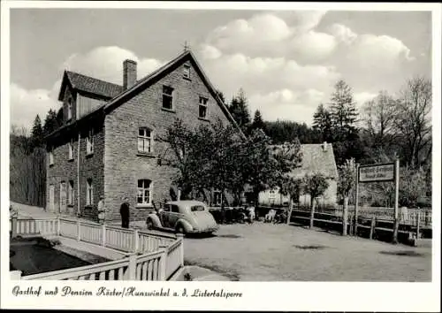 Ak Hunswinkel Meinerzhagen im Märkischen Kreis, Gasthof Pension Köster