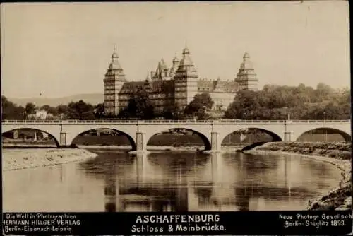 Ak Aschaffenburg in Unterfranken, Schloss, Mainbrücke